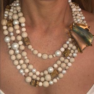 Agate and Pearl Alexis Bittar Necklace